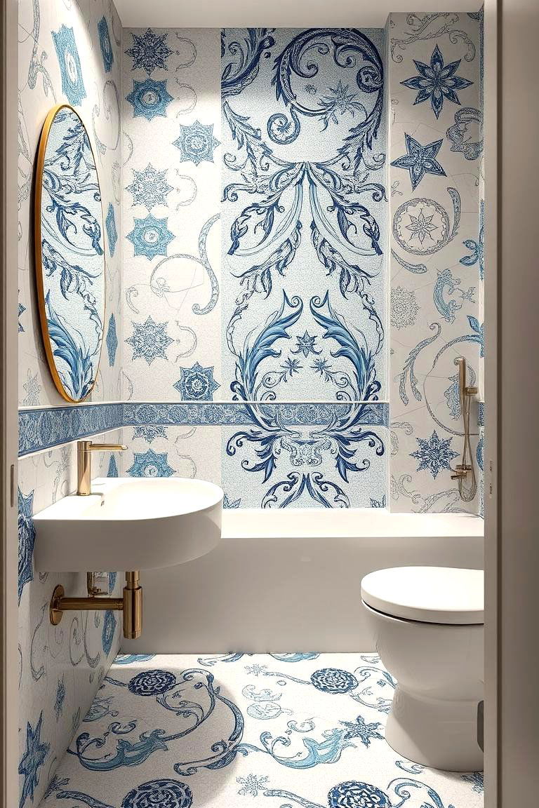 Custom Mosaic Installations - 24 Blue and Gray Bathroom Ideas