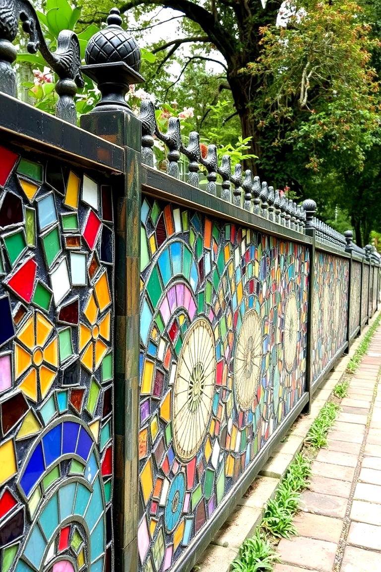 Custom Mosaic Masterpiece - 24 Decorative Fence Ideas