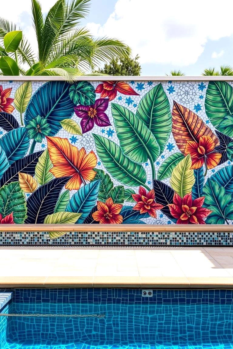 Custom Mosaic Murals - 24 Tropical Pool Landscaping Ideas