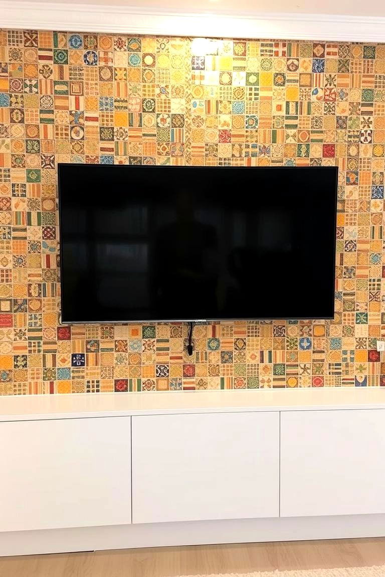Custom Mosaic TV Wall - 24 Tv Wall Ideas