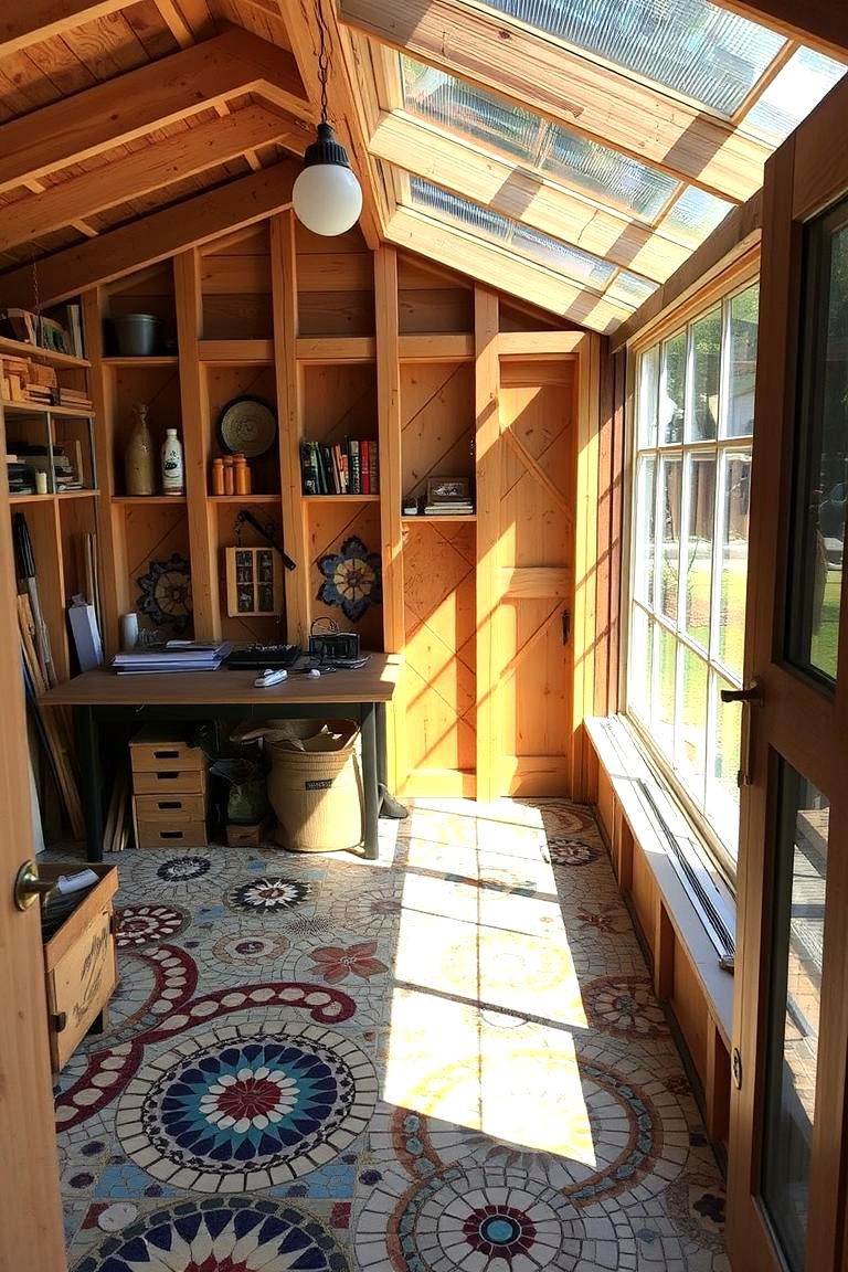 Custom Mosaic Tiles - 24 Shed Floor Ideas