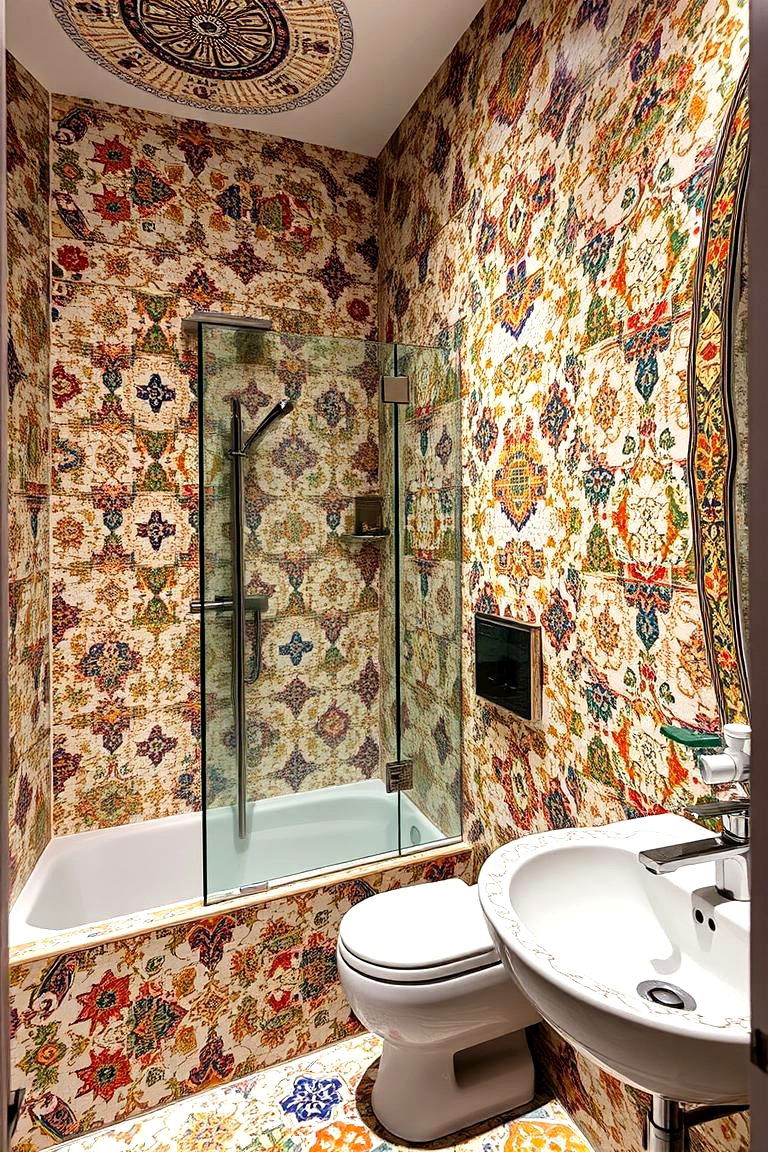 Custom Mosaic Tiles - 24 Restaurant Bathroom Ideas