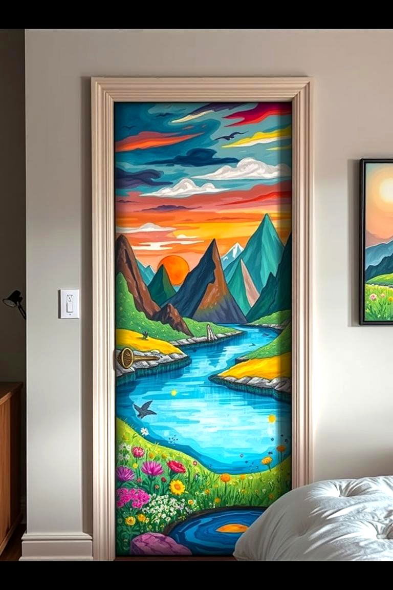 Custom Mural Artwork to Showcase Creativity - 24 Bedroom Door Decorating Ideas