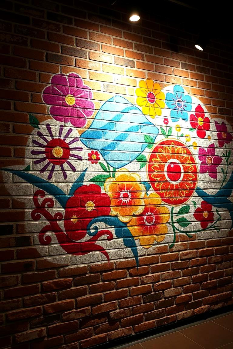 Custom Mural Statement - 24 Brick Accent Wall Ideas