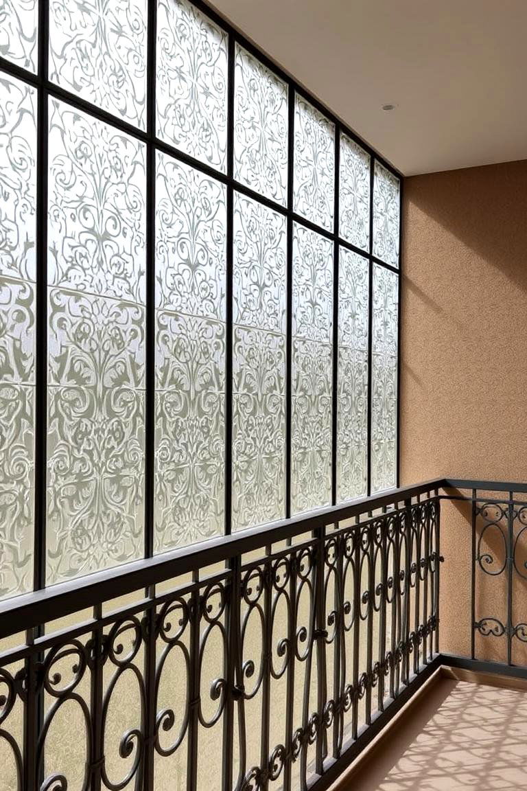Custom Patterned Glass Panels - 24 Glass Balcony Design Ideas