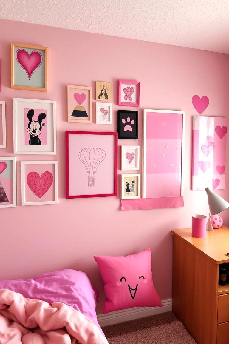 Custom Pink Wall Art - 24 Pink Dorm Room Ideas