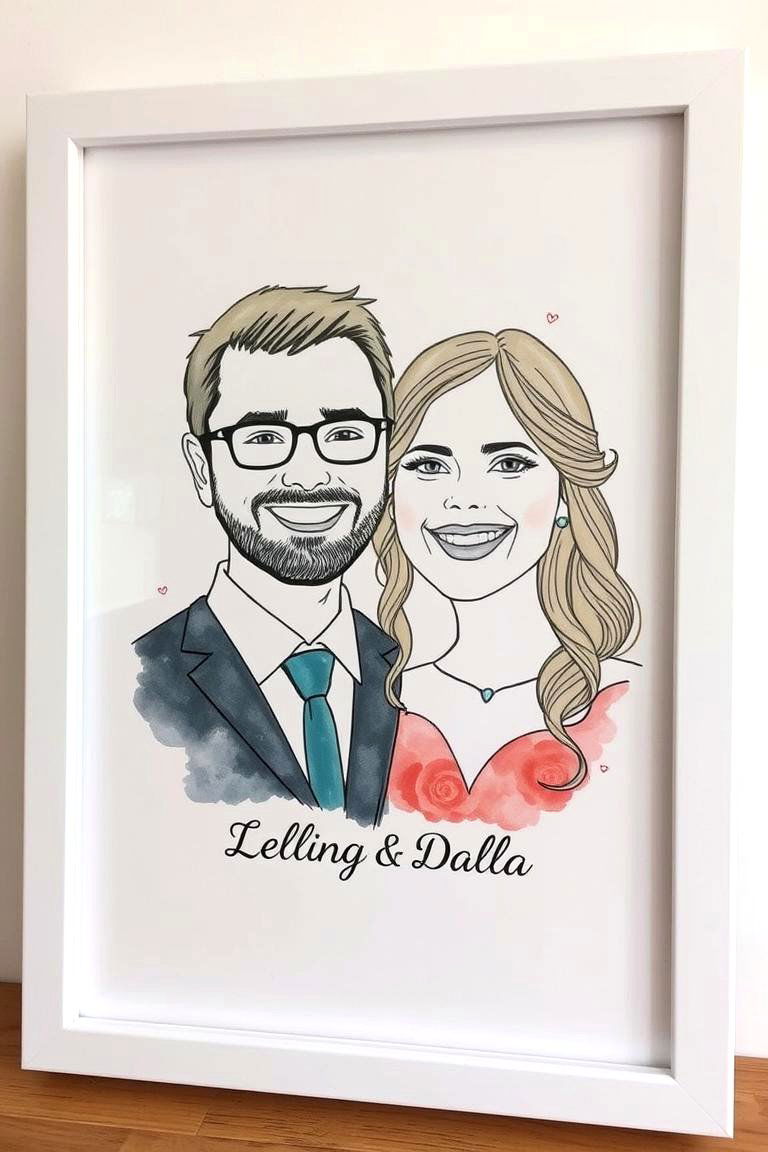 Custom Portrait Illustration - 24 Personalized Wedding Gift Ideas