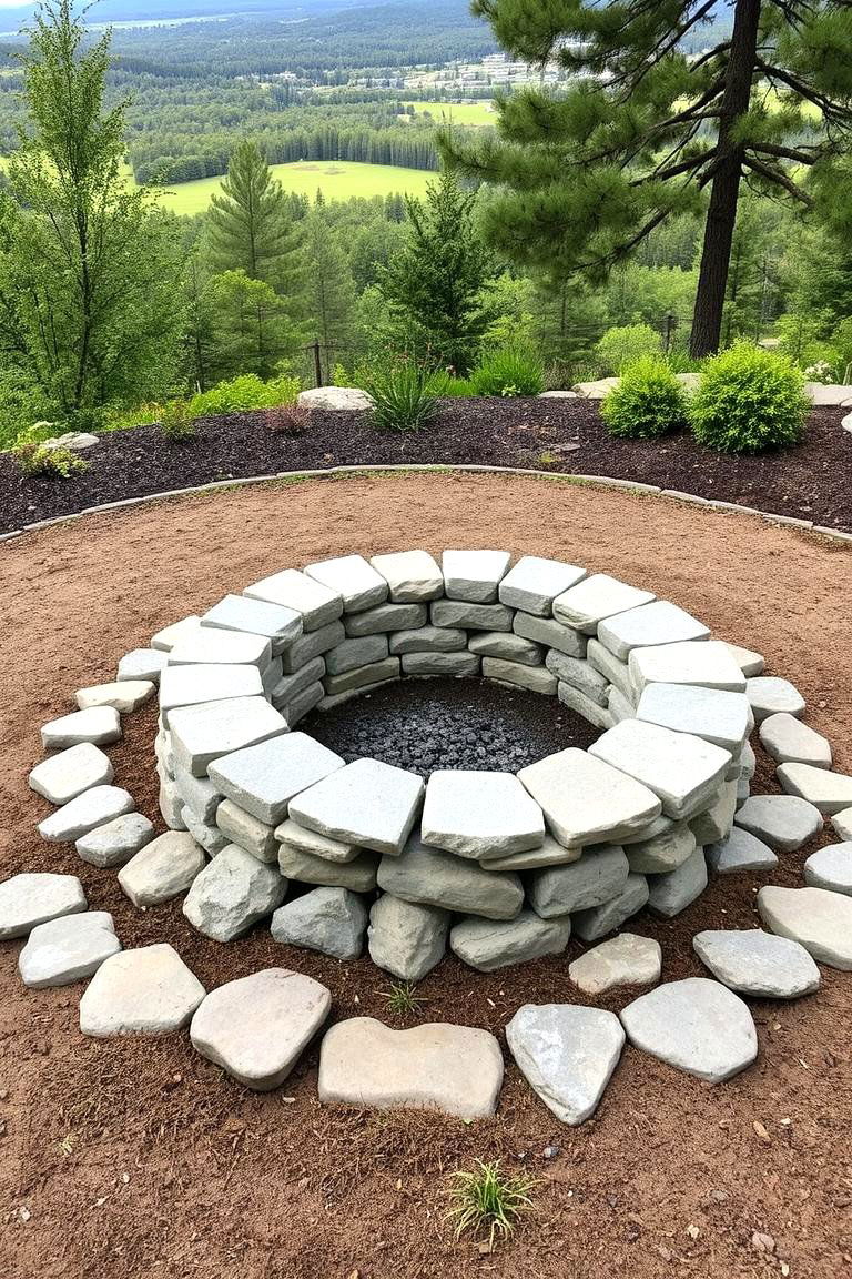 Custom Shaped Stone Fire Pit - 24 Stone Fire Pit Ideas