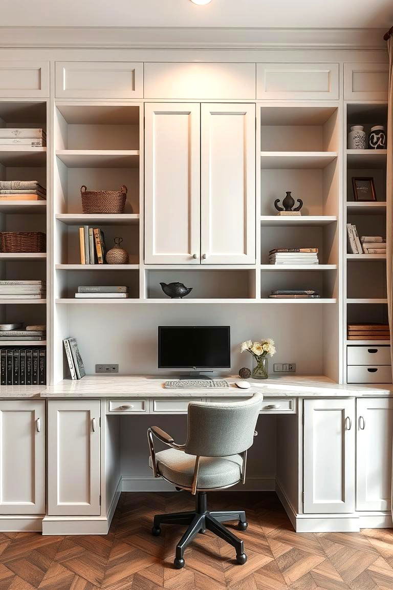 Custom Shelving Desk - 24 Built-in Desk Ideas