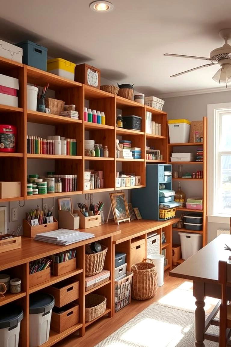 Custom Shelving Units for Craft Supplies - 24 Craft Room Organization Ideas