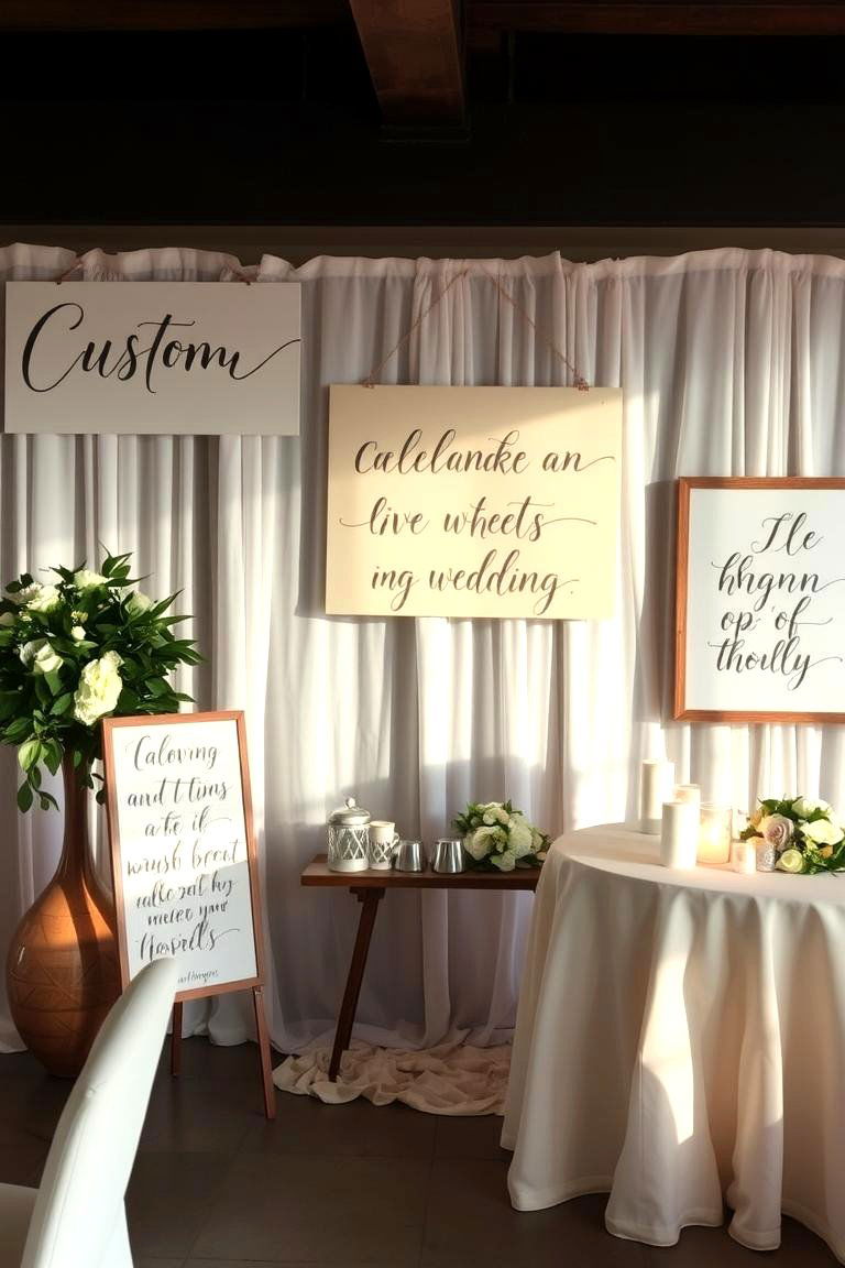 Custom Signage and Calligraphy Art - 24 Wedding Decoration Ideas