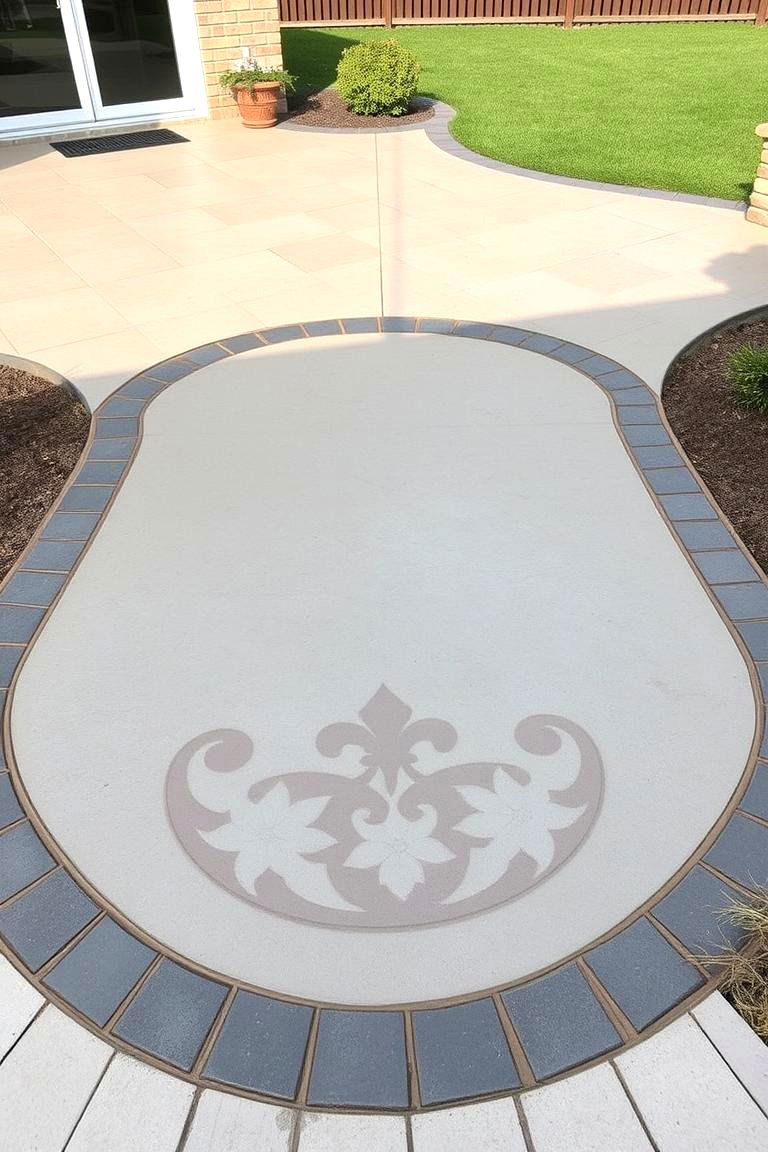 Custom Stamped Concrete Patio Borders - 24 Stamped Concrete Patio Ideas