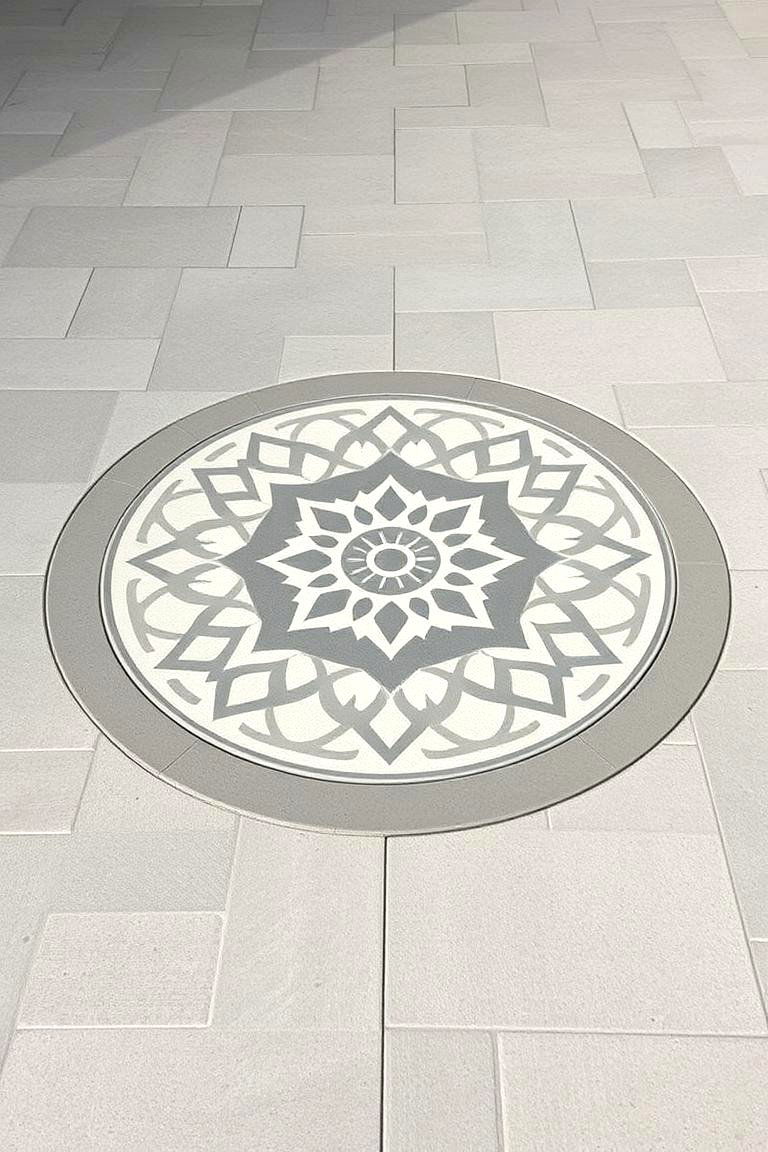 Custom Stamped Concrete Patio Medallions - 24 Stamped Concrete Patio Ideas