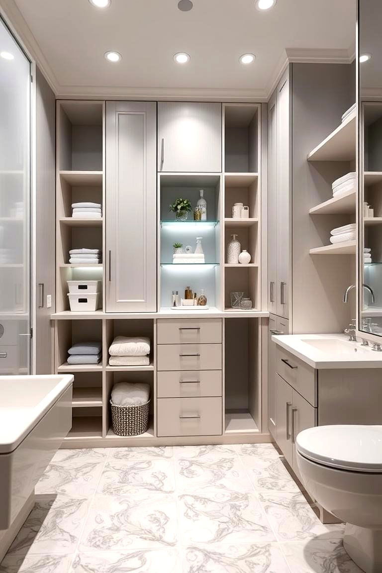 Custom Storage Solutions - 24 Large Bathroom Ideas