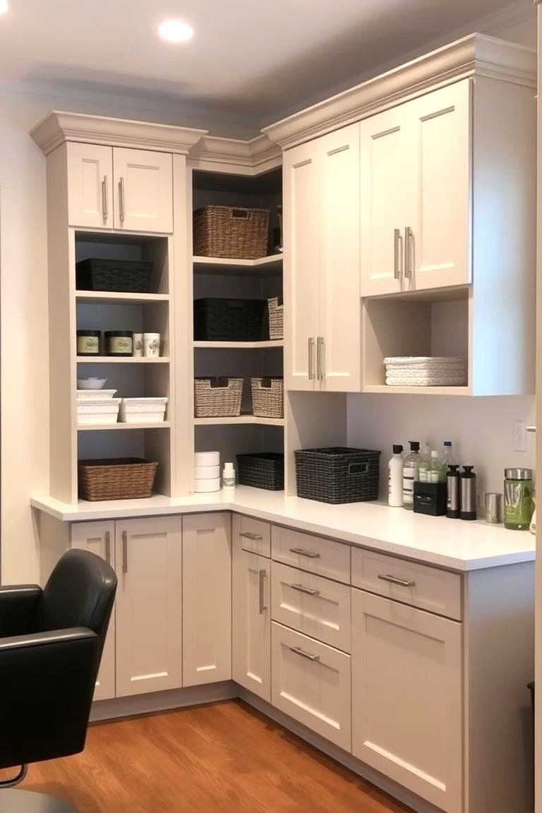 Custom Storage Solutions - 24 Small Salon Interior Design Ideas