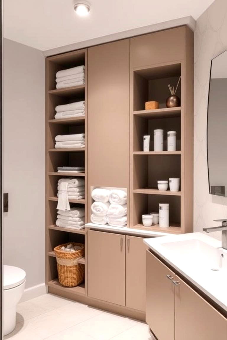 Custom Storage Solutions - 24 Elegant Bathroom Decor Ideas