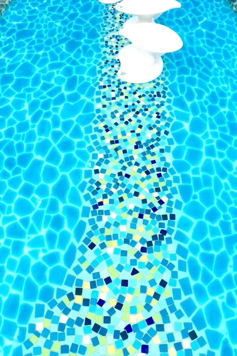 Custom Tile Designs for Pool Flooring - 24 Backyard Pool Ideas