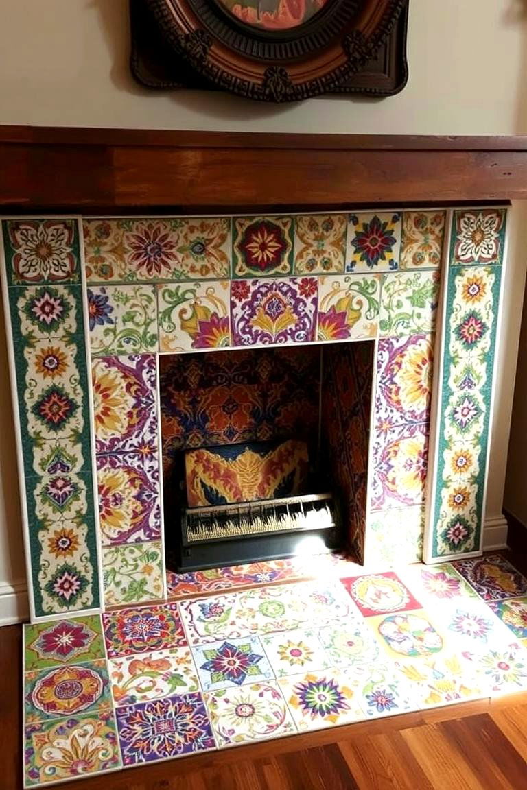 Custom Tile Hearth - 24 Fireplace Hearth Ideas