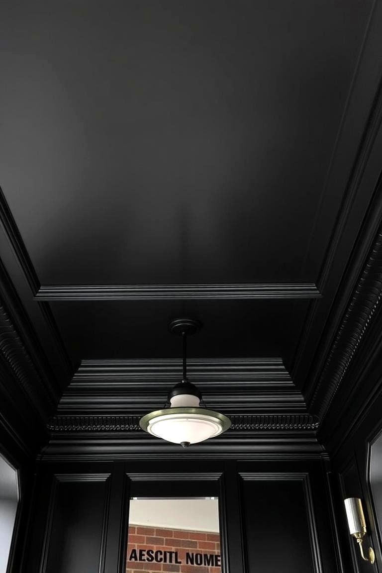 Custom Trimmed Black Ceiling - 24 Black Ceiling Design Ideas