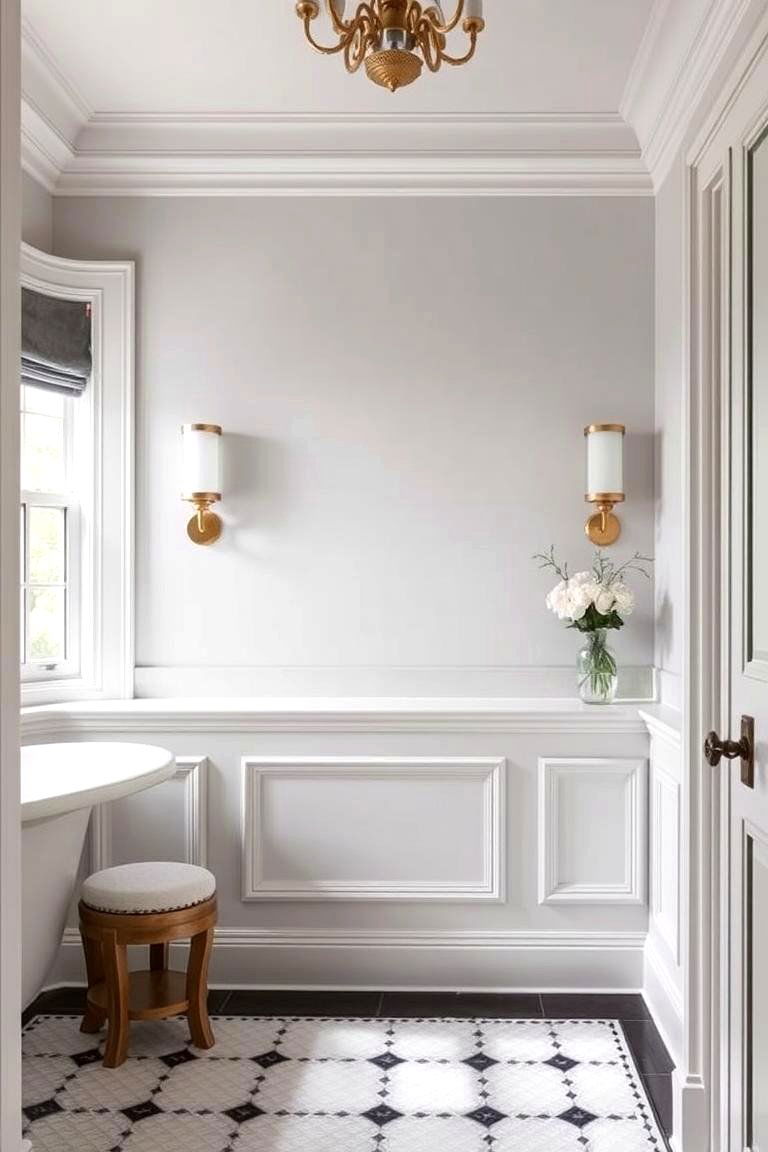 Custom Wainscoting with Molding - 24 Bathroom Wainscoting Ideas