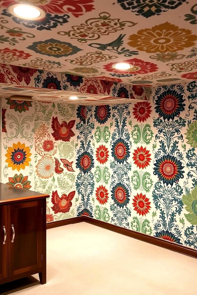 Custom Wallpaper for Personality - 24 Basement Wall Ideas