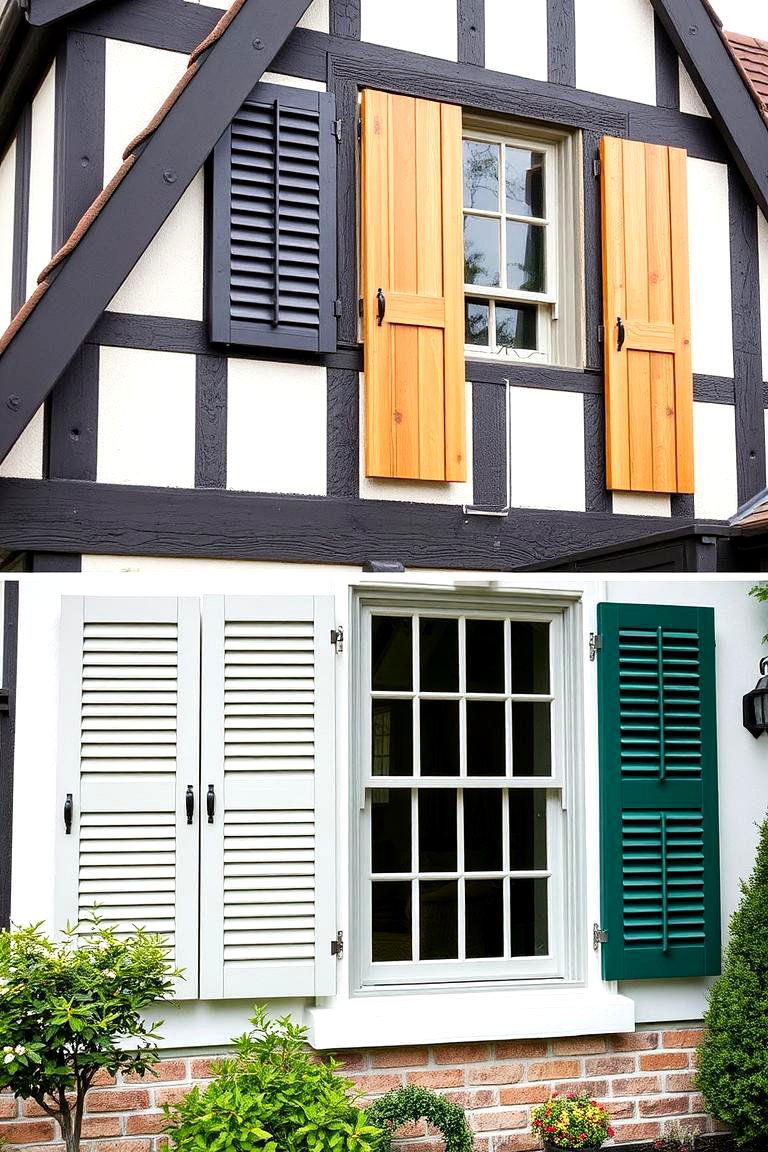 Custom Wooden Shutters - 24 Modern Tudor Exterior Inspiration