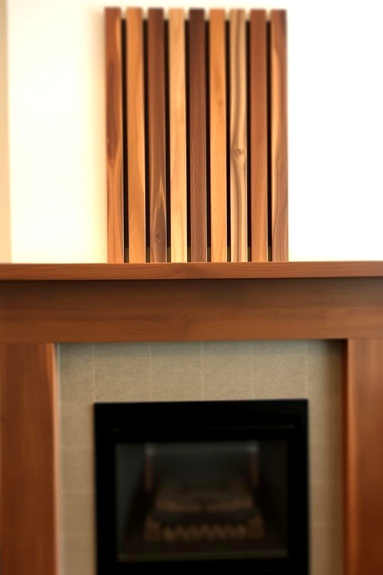 Custom Wooden Slat Design - 24 Fireplace Accent Wall Ideas