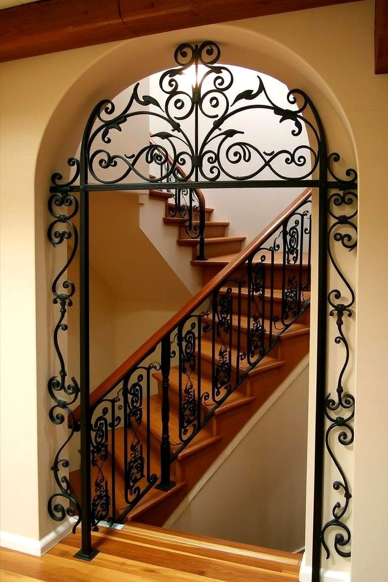 Custom Wrought Iron Railings - 24 Basement Stair Ideas