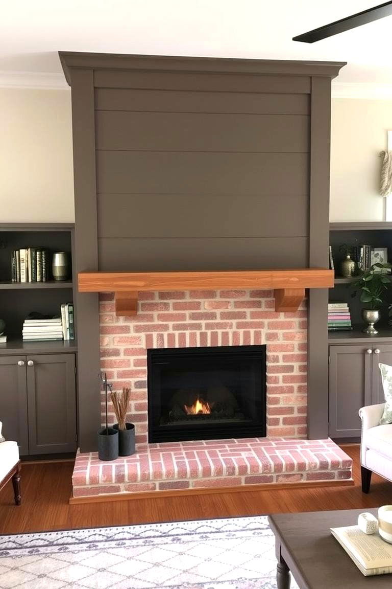 Custom built Fireplace with Built in Shelves - 24 Farmhouse Fireplace Ideas