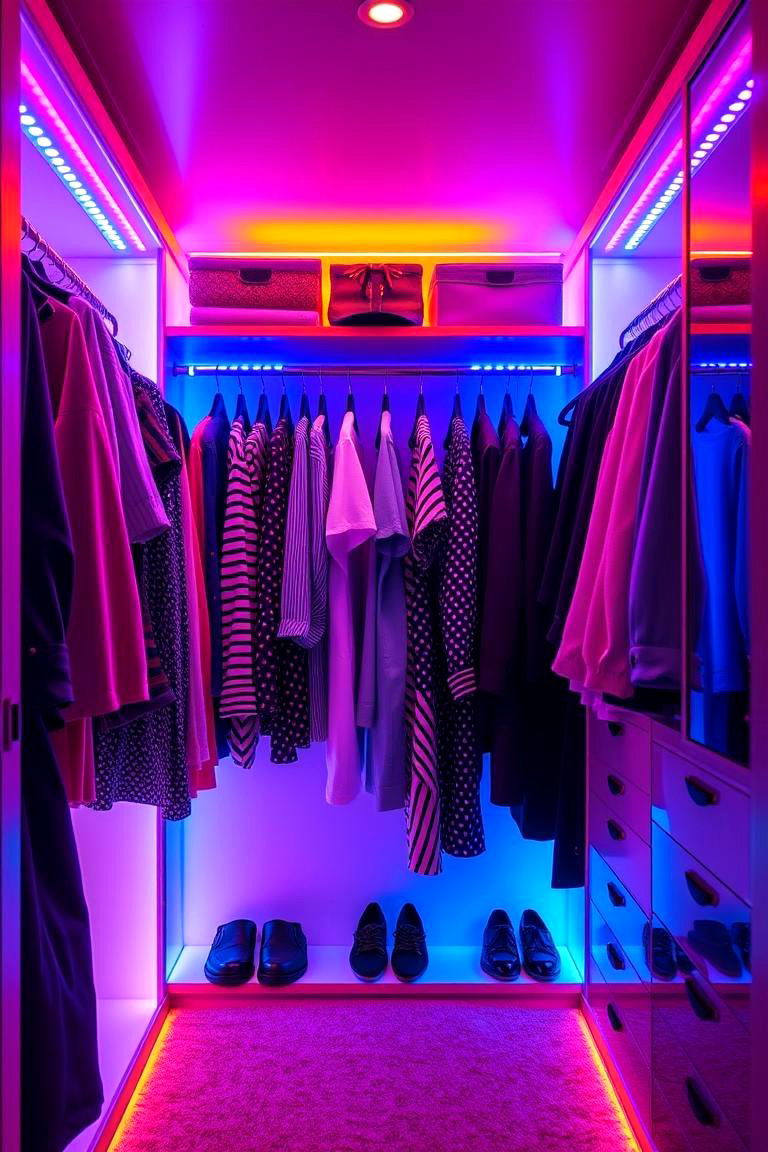 Customizable Accent Lighting for Personalized Style - 24 Closet Lighting Ideas