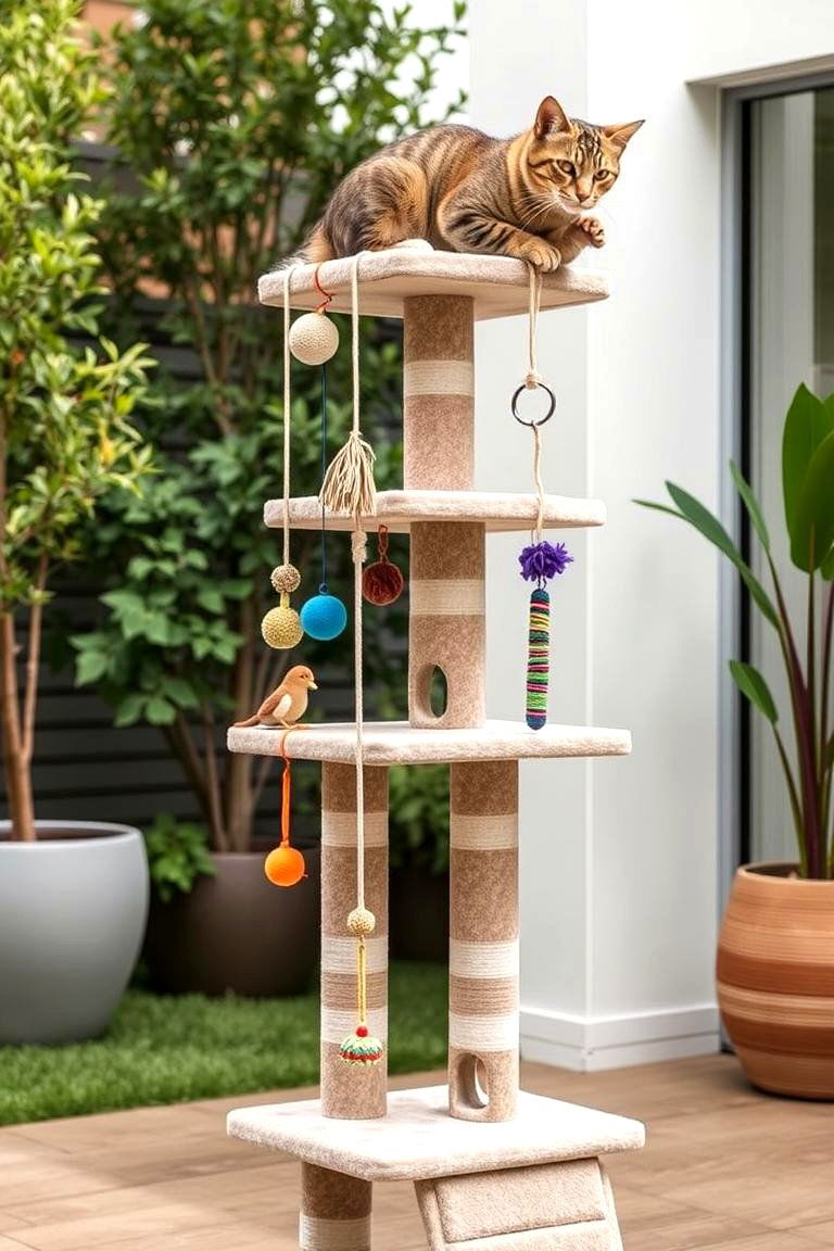 Customizable Accessory Hooks Cat Tree - 24 Outdoor Cat Tree Ideas