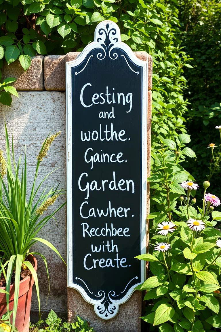 Customizable Chalk Paint Garden Sign - 24 Garden Sign Ideas