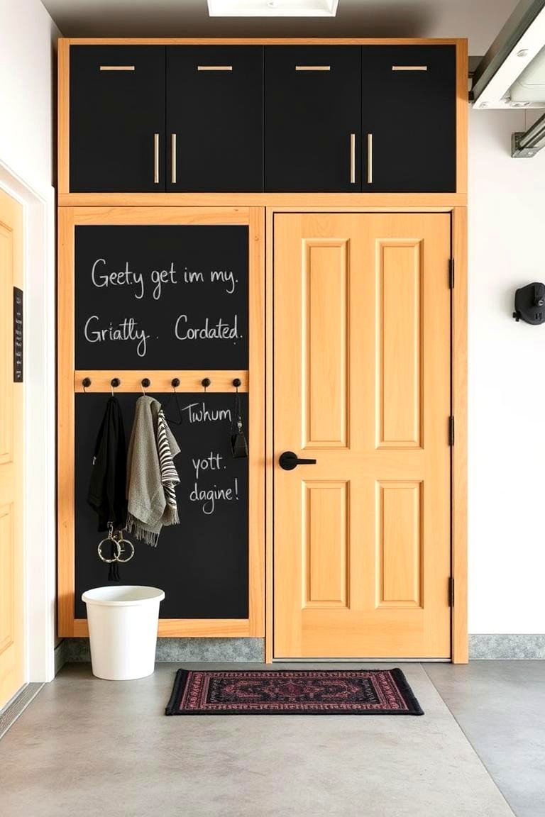 Customizable Entryway Panels with Chalkboard - 24 Garage Entryway Ideas