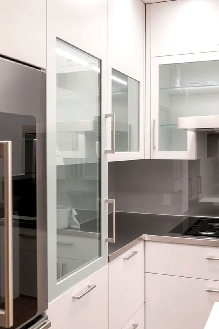 Customizable Glass Inserts - 24 Modern Style Glass Kitchen Cabinets