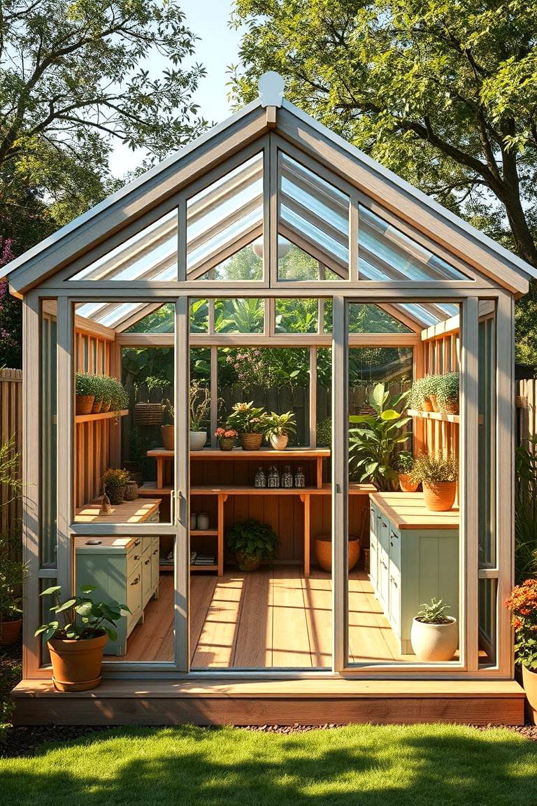 Customizable Greenhouse Retreat Shed - 24 Greenhouse and Shed Combo Ideas