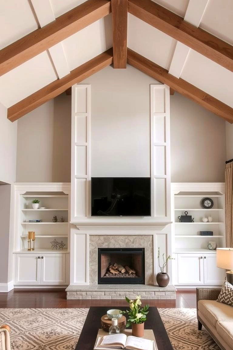 Customizable Interior Aesthetics - 24 Rooms With Fireplaces With Vaulted Ceilings Features