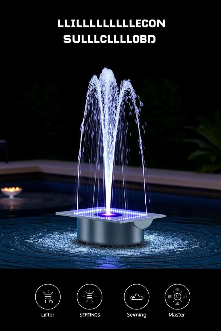 Customizable LED Fountain - 24 Pool Fountain Ideas