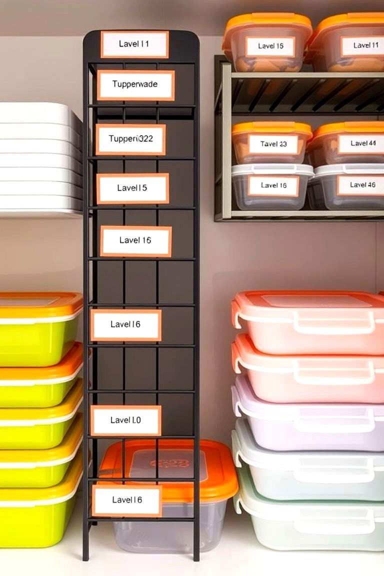 Customizable Label Racks - 24 Tupperware Organization Ideas