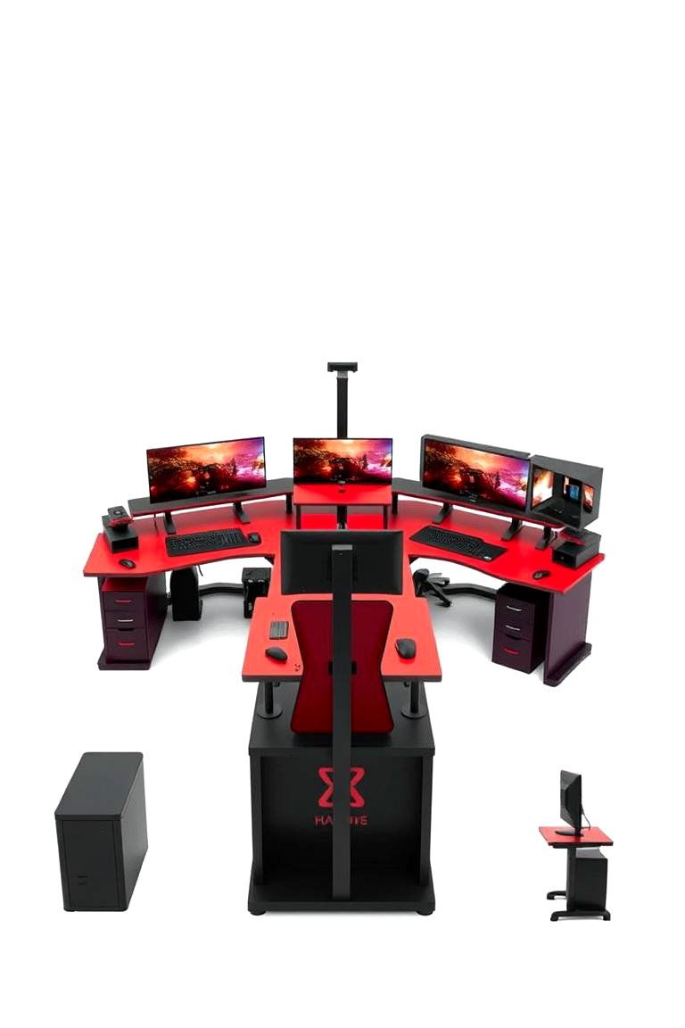Customizable Modular Gaming Setup - 24 Red and Black Gaming Setup Ideas