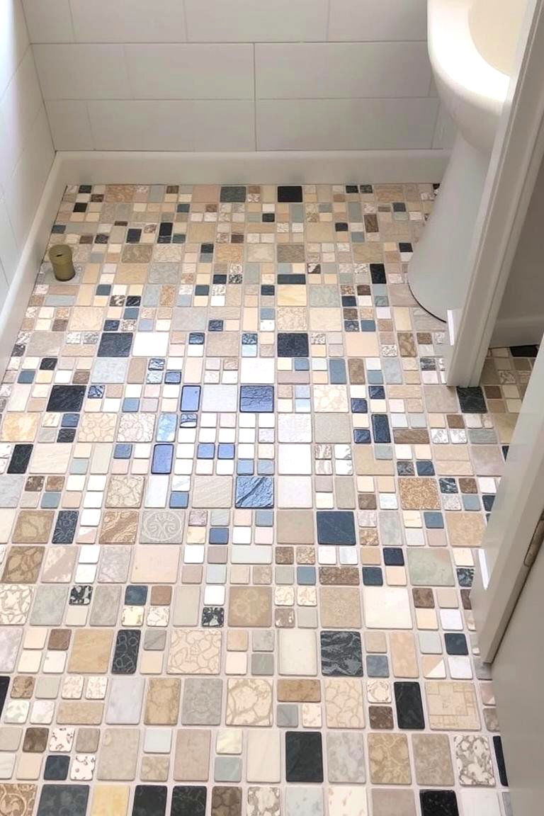 Customizable Mosaic Layout - 24 Bathroom Mosaic Floor Tile Ideas