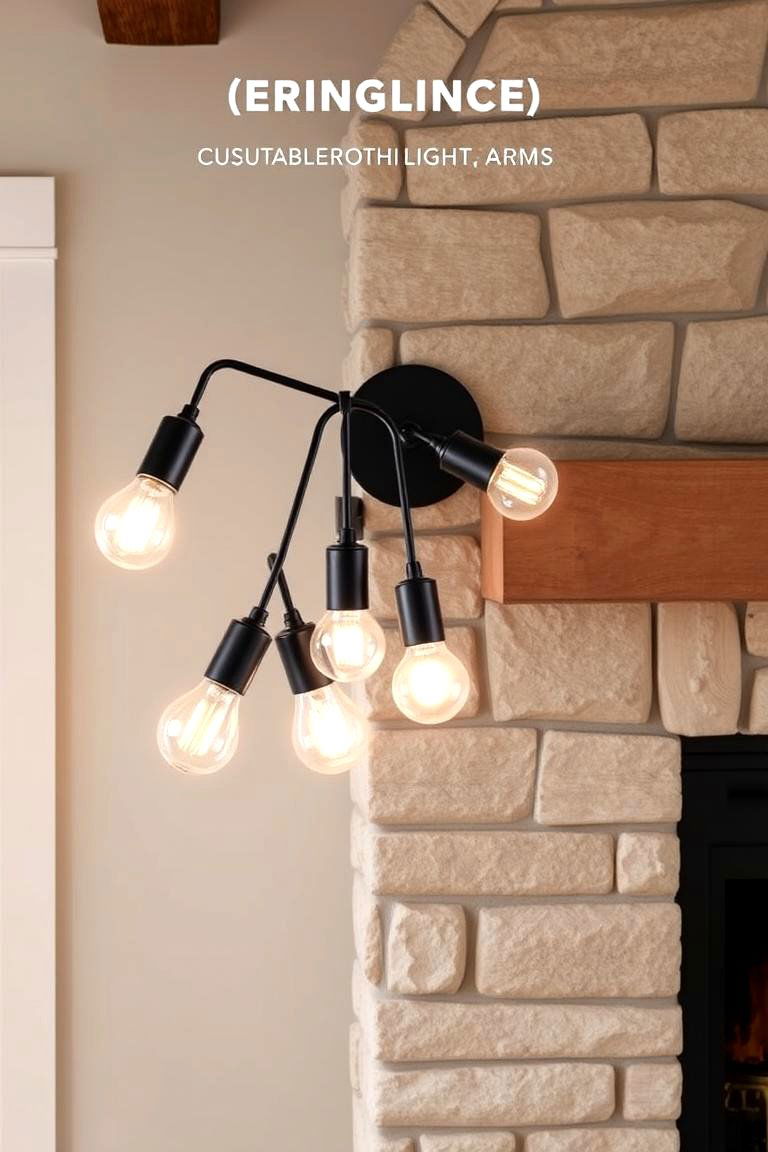 Customizable Multi Light Sconce - 24 Fireplace Sconces Ideas