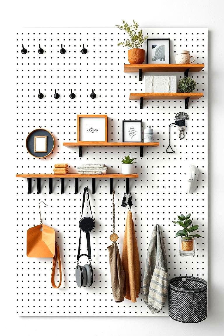 Customizable Pegboard Wall - 24 Blank Wall Ideas