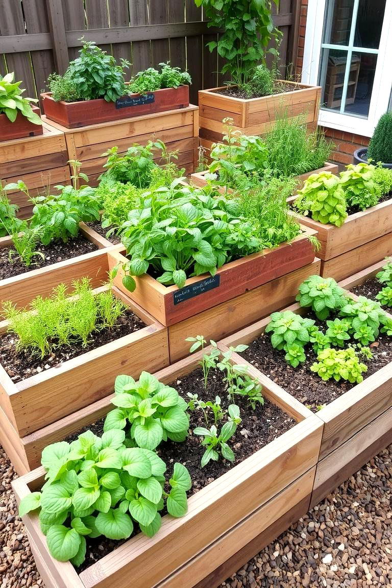 Customizable Raised Herb Garden using Sleepers - 24 Garden Sleeper Ideas