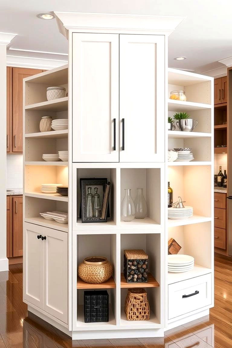 Customizable Shelving Units - 24 Kitchen Island Storage Ideas