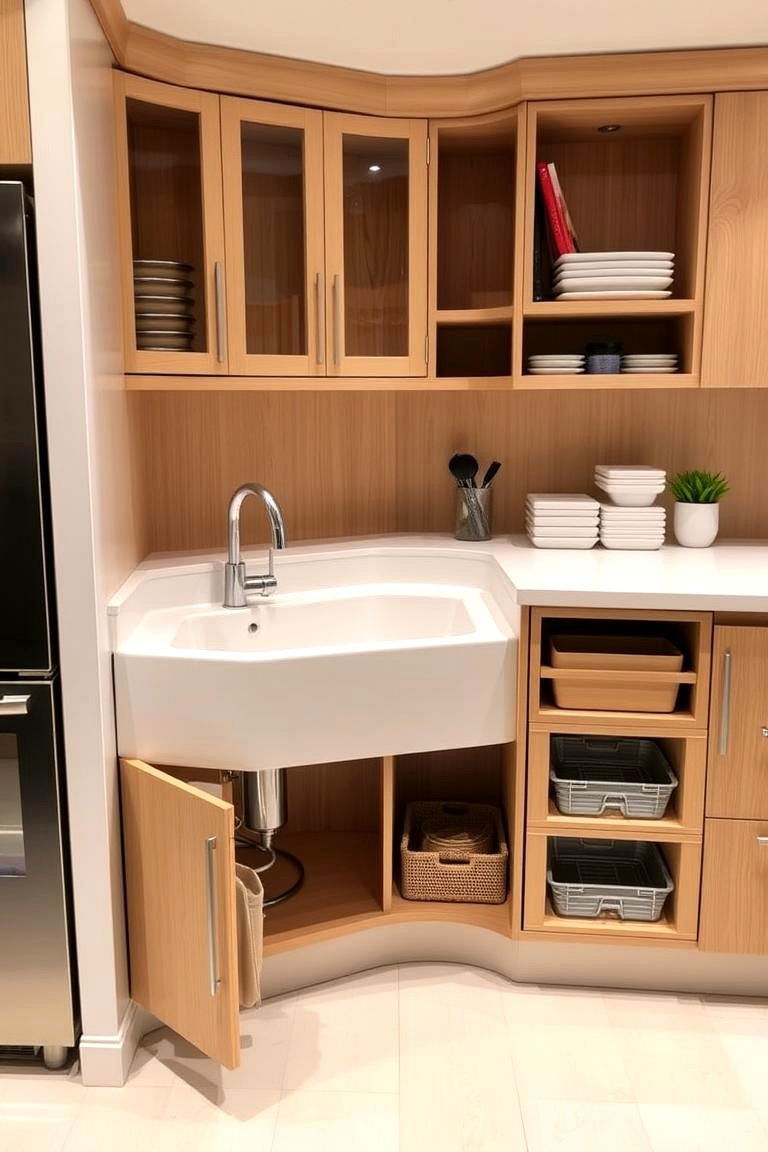Customizable Sink with Integrated Storage - 24 Corner Kitchen Sink Ideas