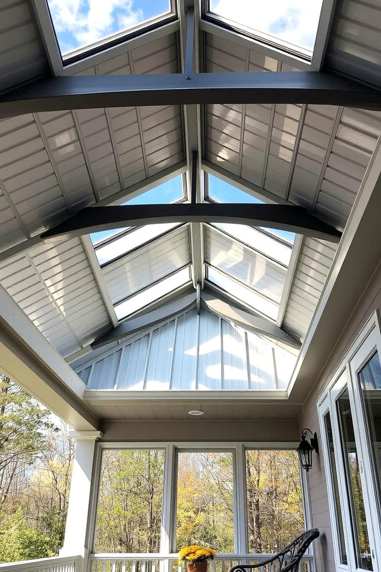 Customizable Skylight Integration - 24 Metal Roof Porch Design Ideas