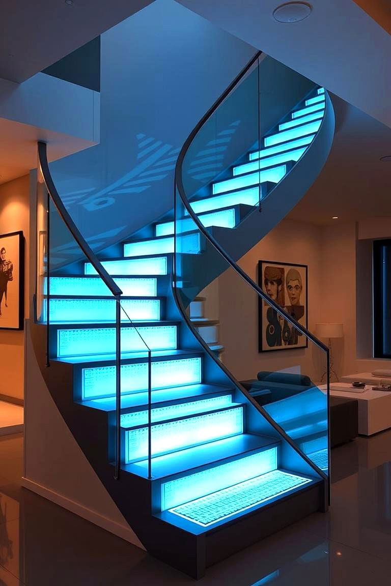 Customizable Staircase Light Panels - 24 Staircase Lighting Ideas