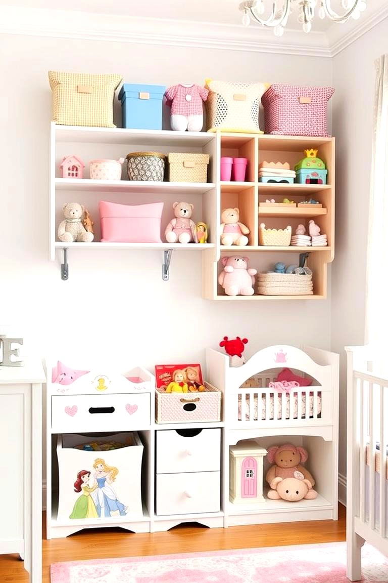 Customizable Storage Solutions - 24 Princess Nursery Ideas