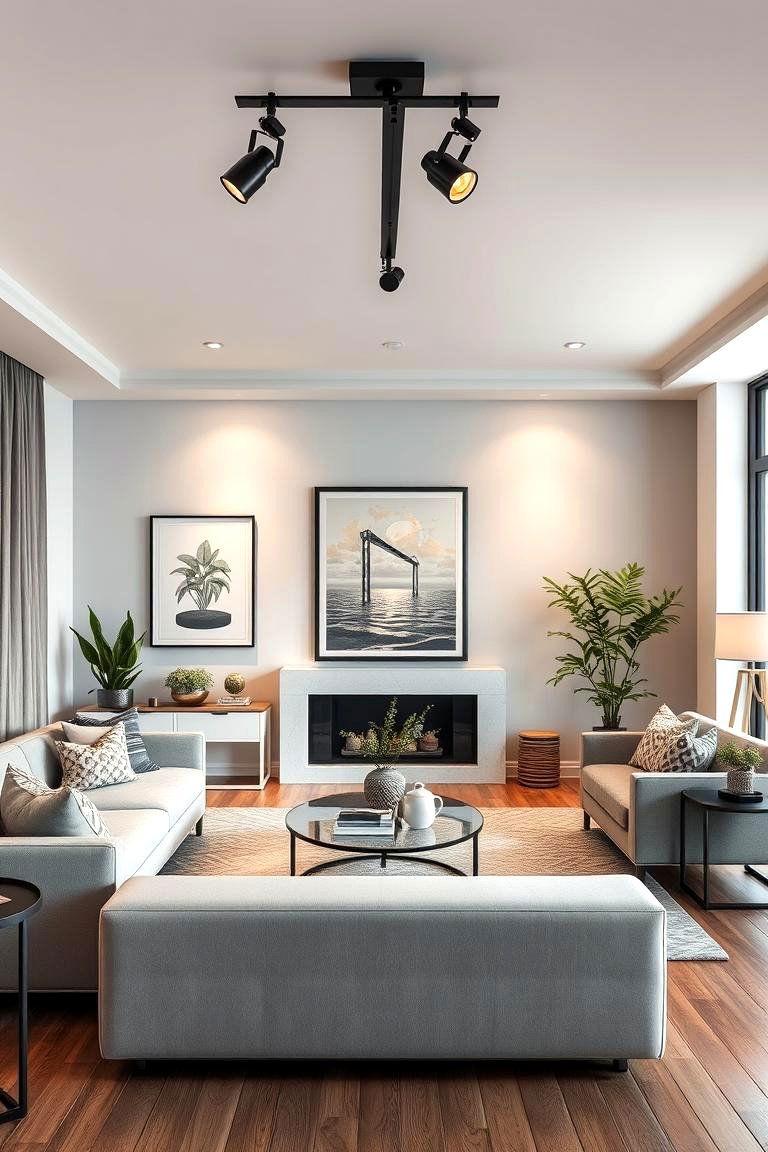 Customizable Track Lighting - 24 Living Room Ceiling Lighting Ideas
