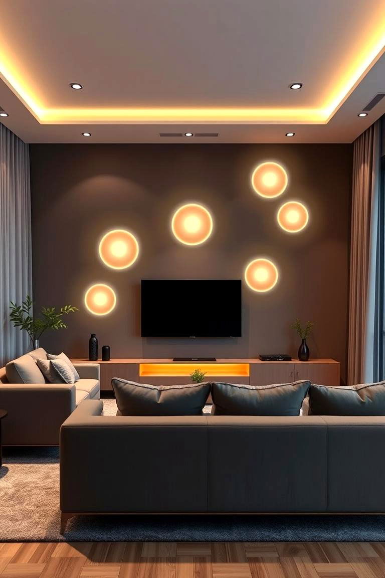 Customizable Wireless Wall Lighting for Modern Living - 24 Living Room Wall Lighting Ideas